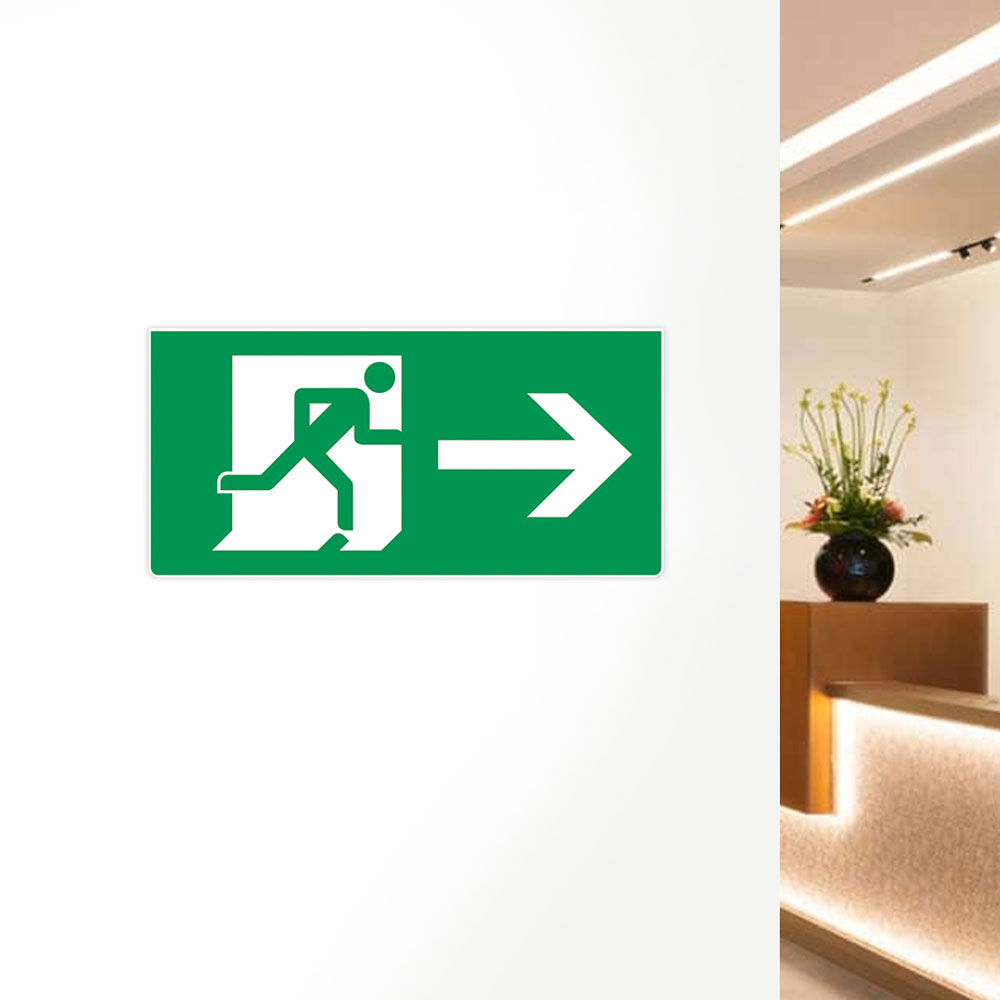 Fire Exit Sign, Vinyl Sticker BS ISO 7010 Signbox